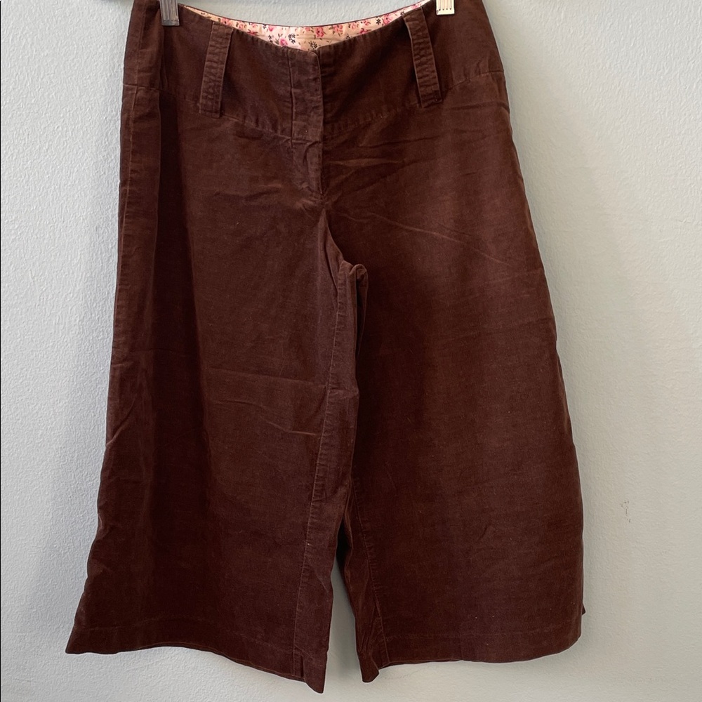 Tracy Evans Corduroy Wide-Leg Pants in Brown